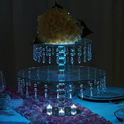 16x22 Round Crystal Glass Wedding Cake Riser Stand A90065