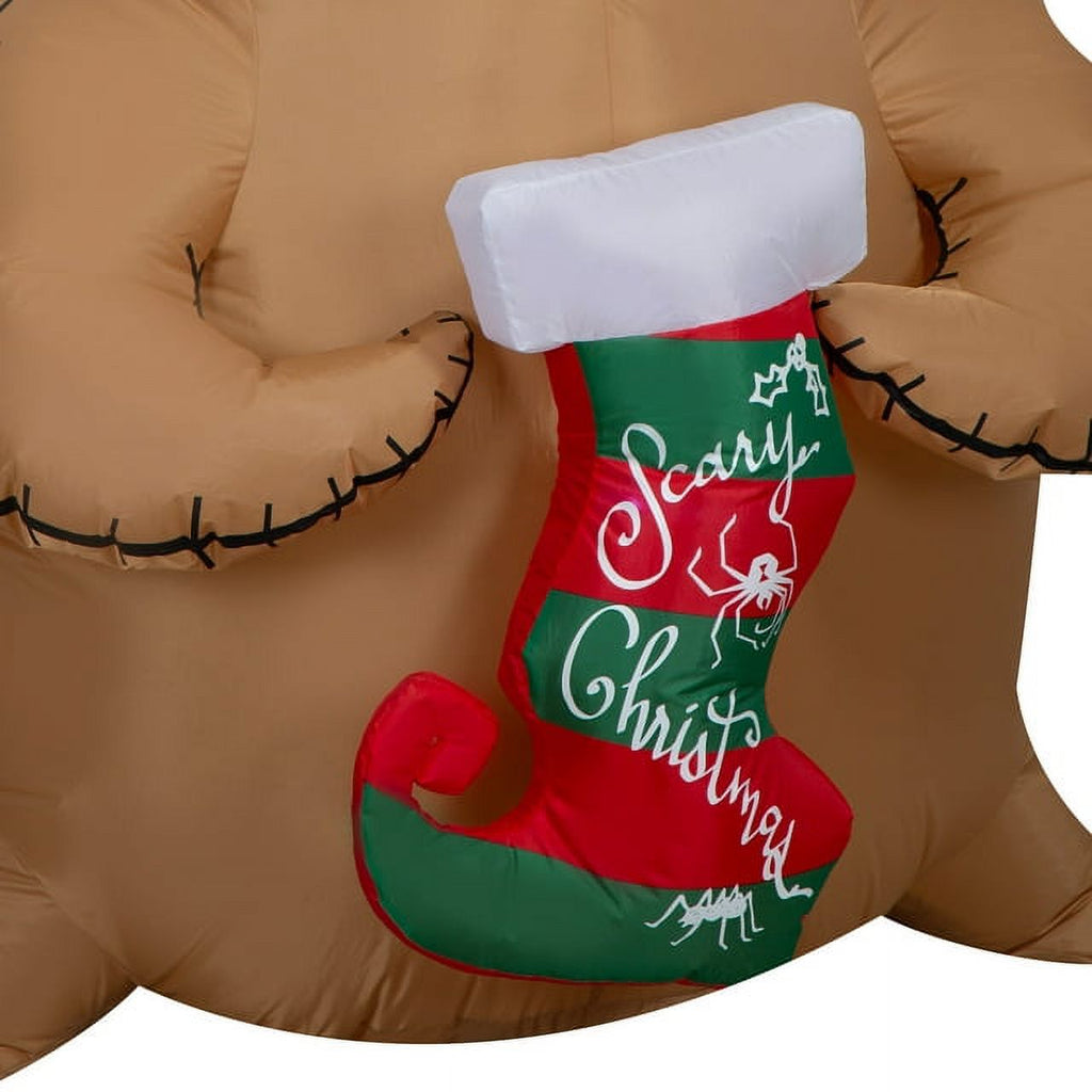 5 Foot Brown Burlap Inflatables Christmas Stocking O88406