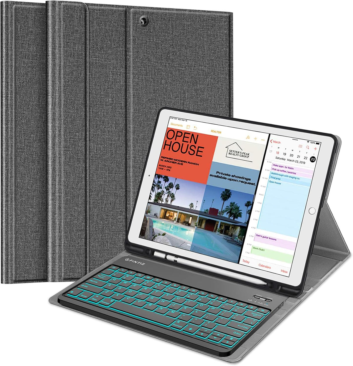 Black Bluetooth Keyboard Case for iPad Pro 12.9-inch W2946