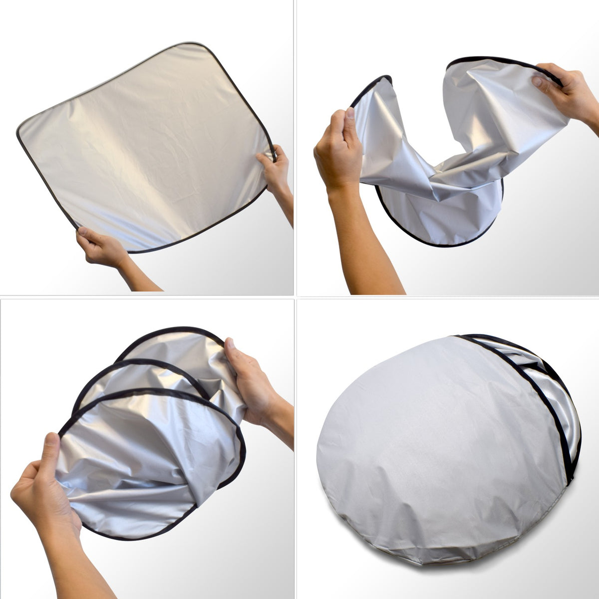 Dual Panels Folding Windshield Sun Shade Z6538