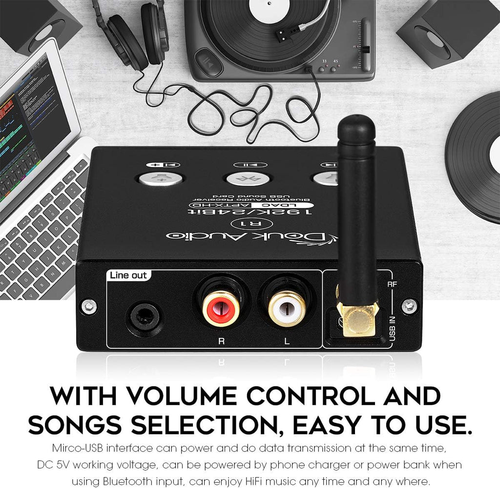 Pack of 2 Bluetooth 5.0 Stereo Receiver USB DAC Audio Adapter E266