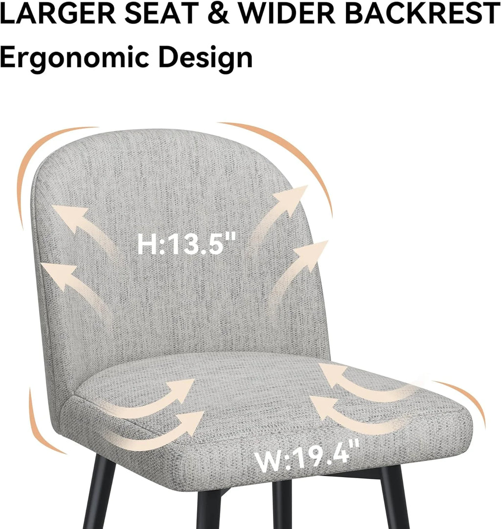 26 Inch Upholstered Swivel Bar Stools Set of 2 with Back and Metal Legs Y2370