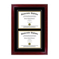 Double Diploma Frame with Double Matting for 9x22 x 7x22 Tall Diploma with Cherry Frame Q299878