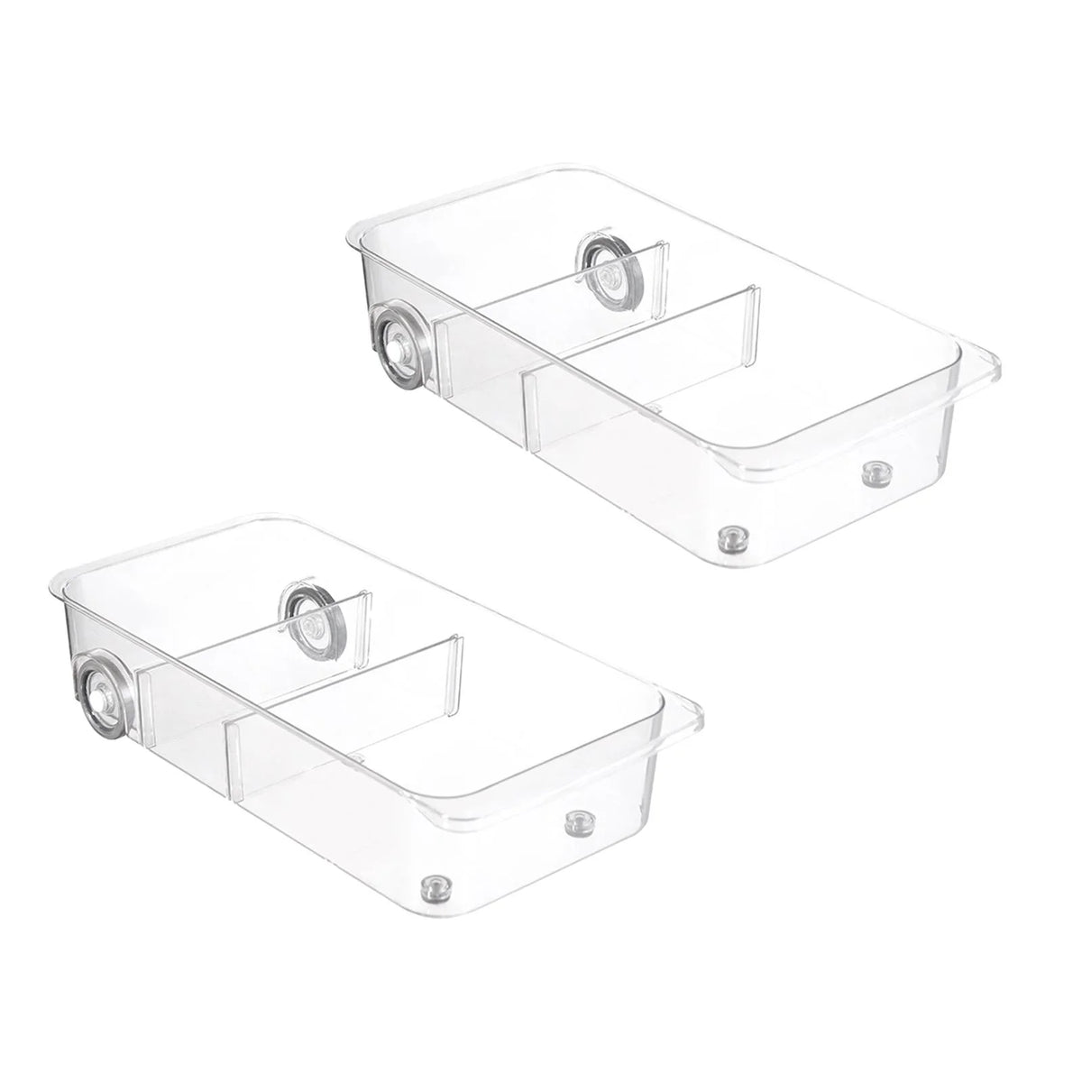Clear Kitchen Pull Out Refrigerator Drawer Organizer Storage Bins 2 Piece W680508