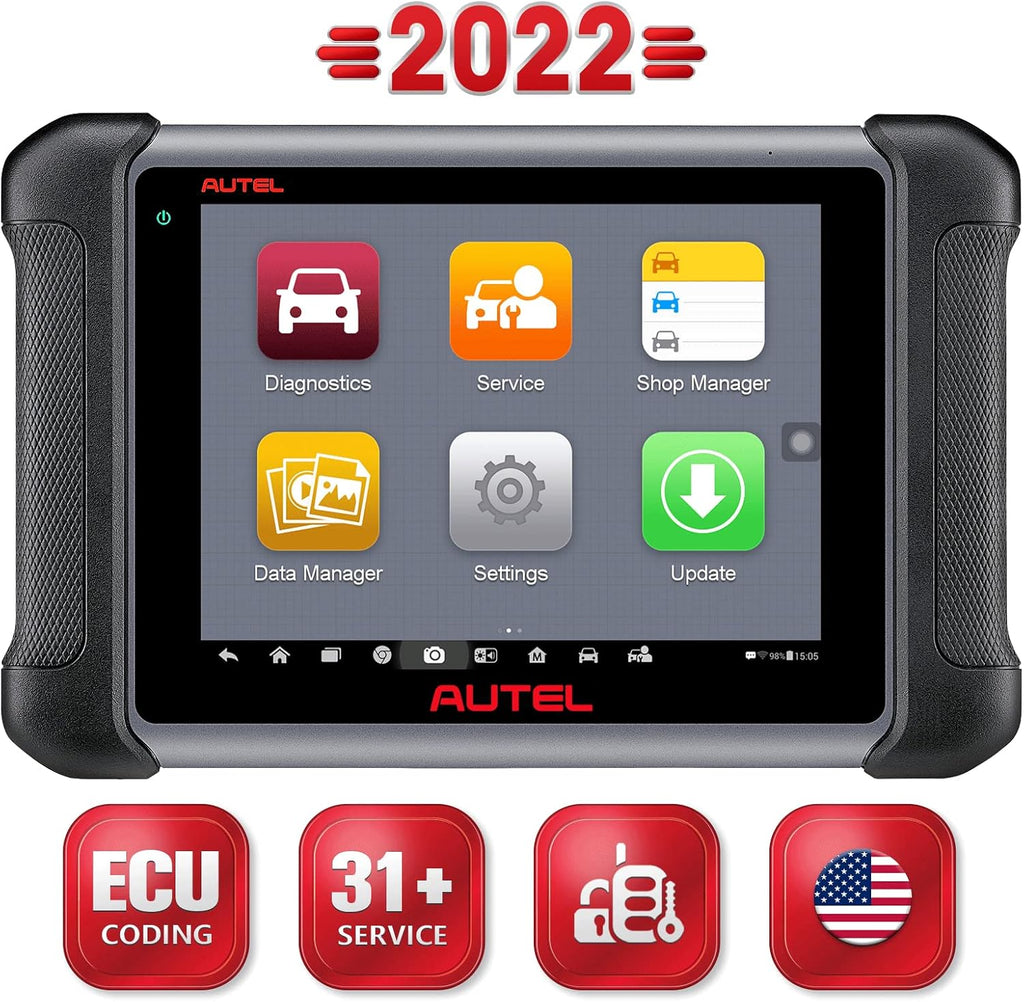 Autel Scanner MaxiCOM MK906BT with Battery Tester, 2022 Auto Scan Tool with ECU Coding, 31+ Service Functions, All Systems Diagnostics, Active Test K1920