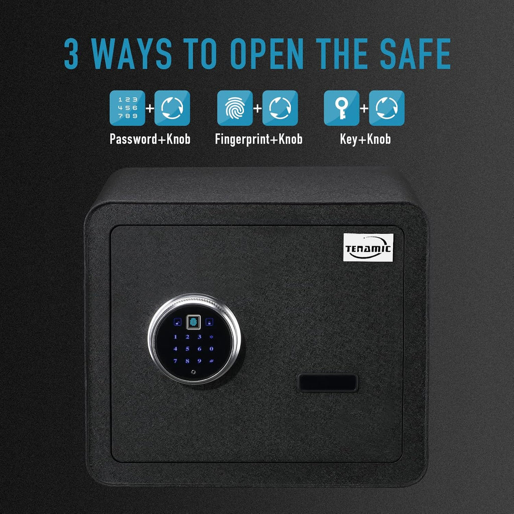 Black Solid Alloy Steel Biometric Fingerprint Safe Box K534