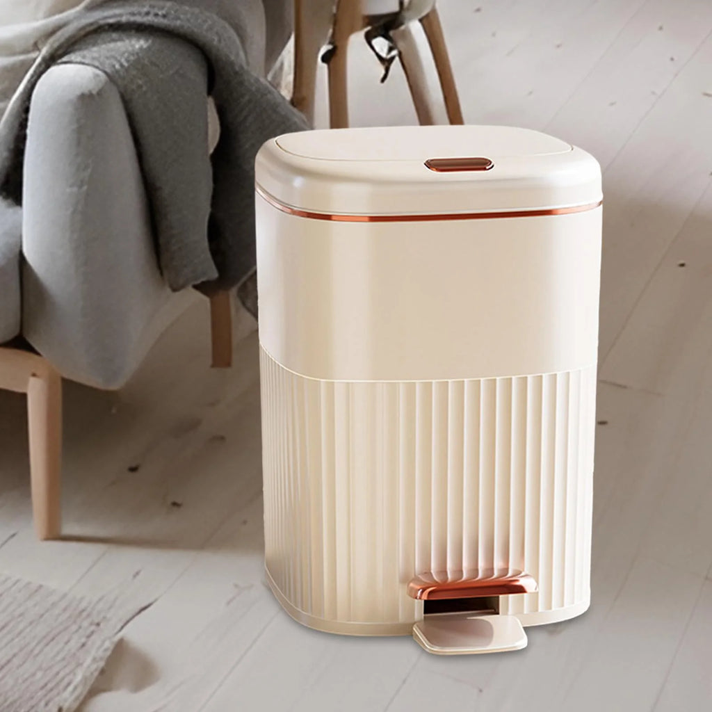 White Aureate 8L Step Trash Can T540885