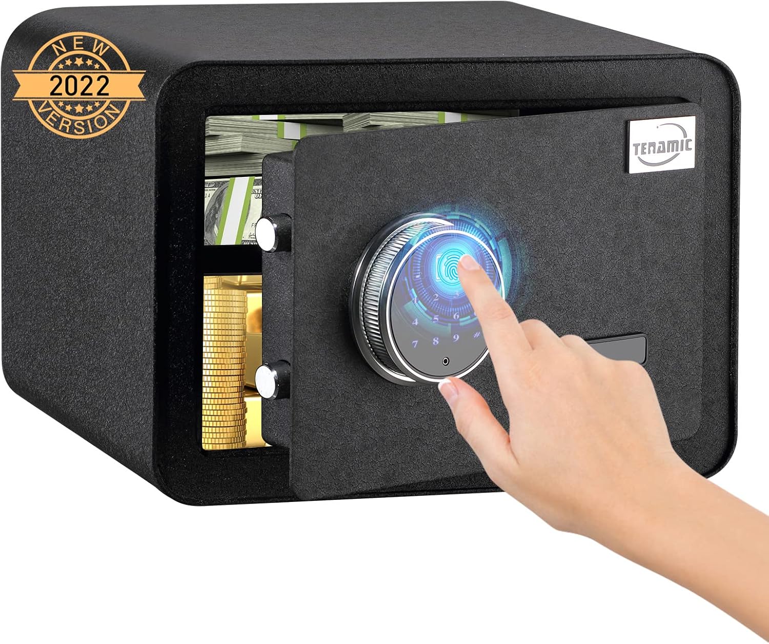 Black Solid Alloy Steel Biometric Fingerprint Safe Box K534