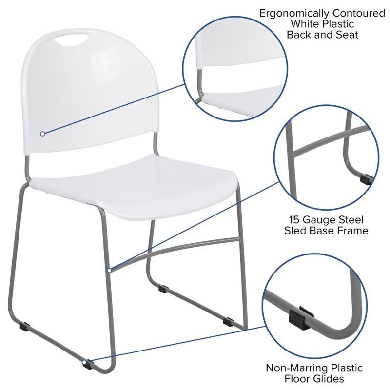 White High Density Stack Chair C652229