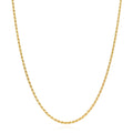 18K Yellow Gold Over Silver Rope Chain Necklace 16"-24" S745