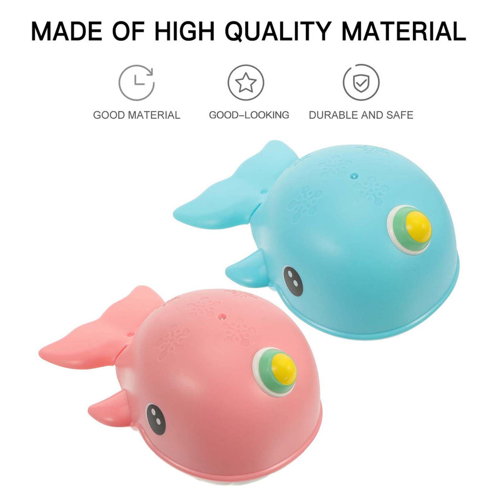 2 Pcs Whale Toy Baby Tub Wind up Bathtub Clockwork Childrens K23569