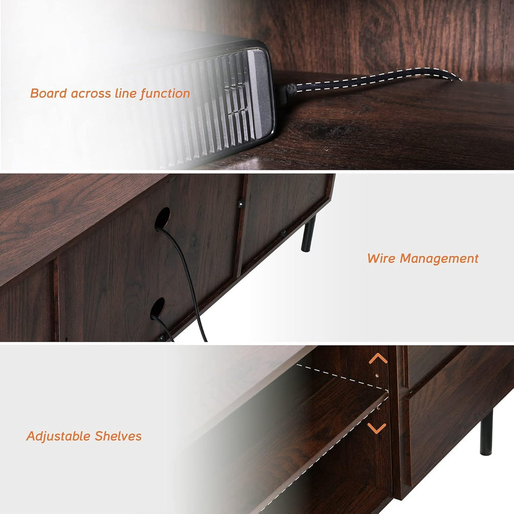 Rustic Walnut Wood TV Stand B74425