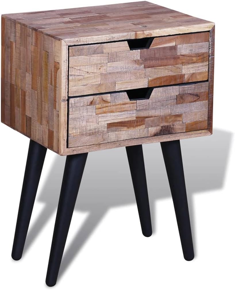 Side Cabinet with 2 Drawers Reclaimed Teak Wood F572706