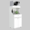 White Galley Kitchen Microwave Storage Cabinet P77908