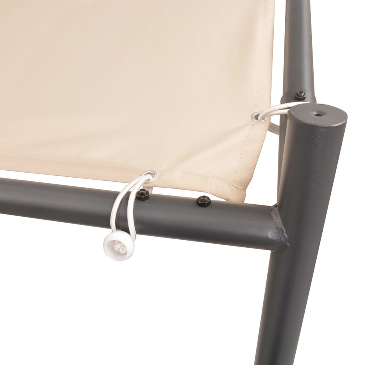 Beige Steel Frame Garden Canopy Tent Sun Shelter 13ft x 13ft x 8.5ft F45065