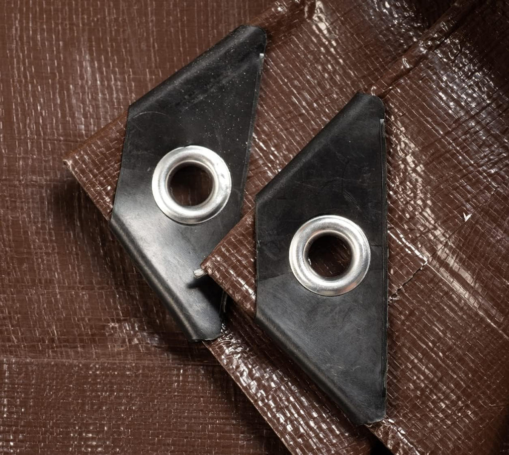 Brown/Black Heavy Duty Tarp, 8-9 Mil Thick, 18x24, Pack of 2 U6332