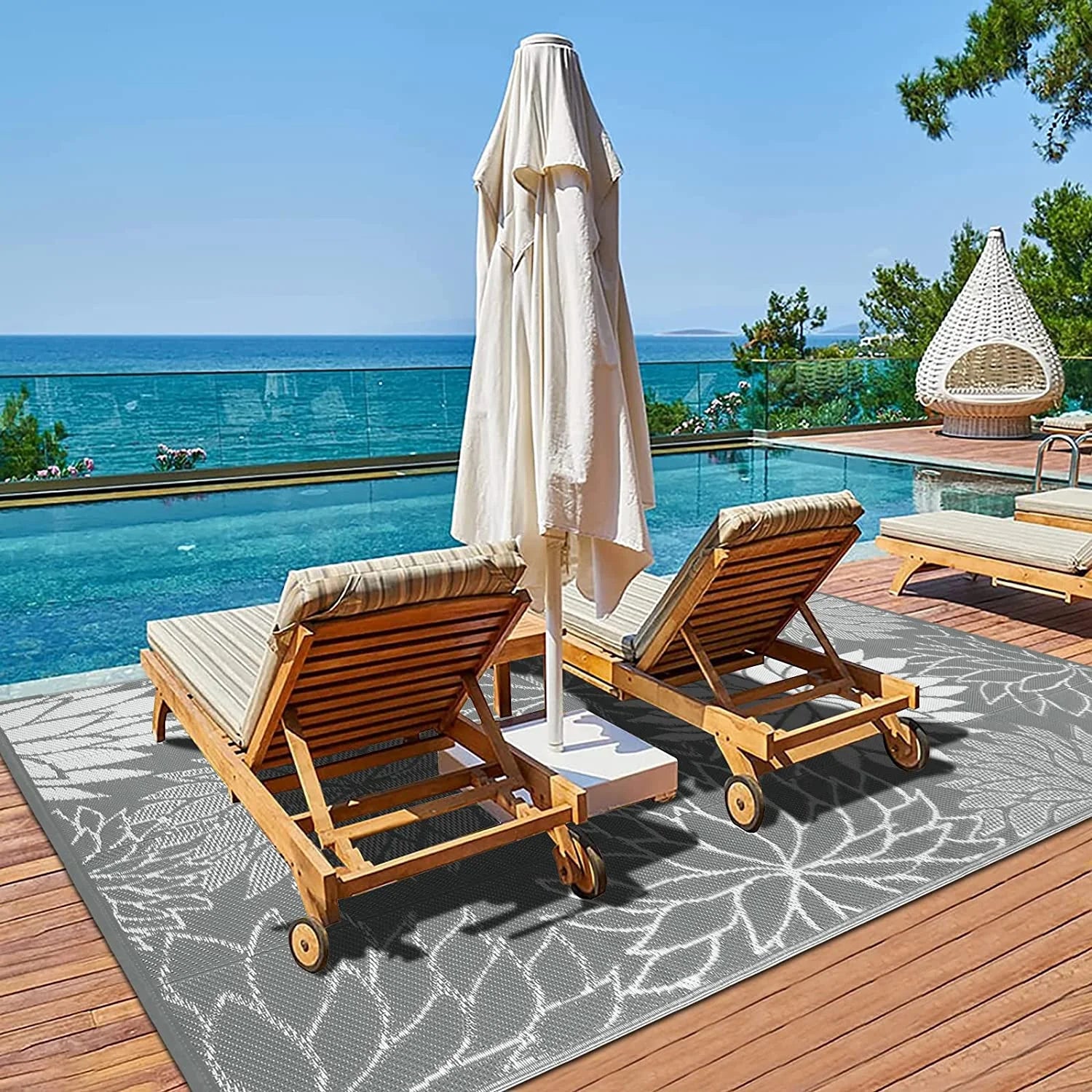6'x 9' Waterproof Outdoor Patio Rug K7818