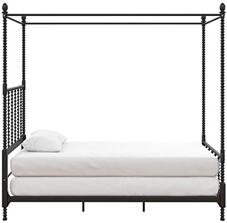 Black Twin Size Metal Canopy Bed Frame F445