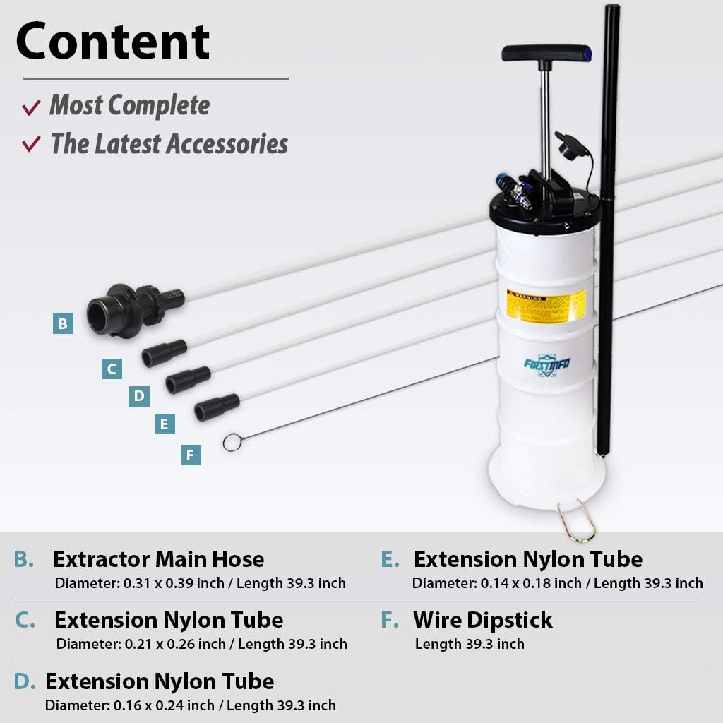 6.5L Pneumatic/Manual Oil Extractor Pump with Extra Hose & Sealing Cap T909120