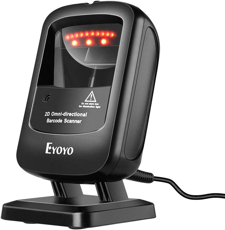 Desktop Barcode Scanner, Omnidirectional Hands-Free USB Wired Barcode Reader X937