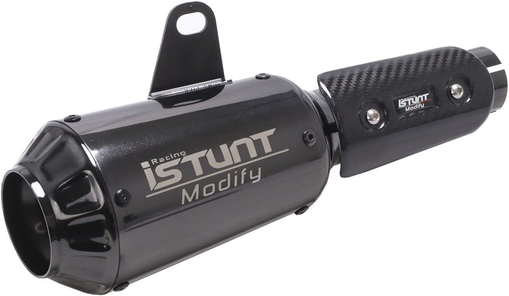 Motorcycle Exhaust System Tail Pipe Muffler Tube with Carbon Fiber Protector Heat Shield N41162