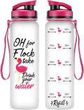 32oz Motivational Tracking Water Bottle with Times to Drink H314968