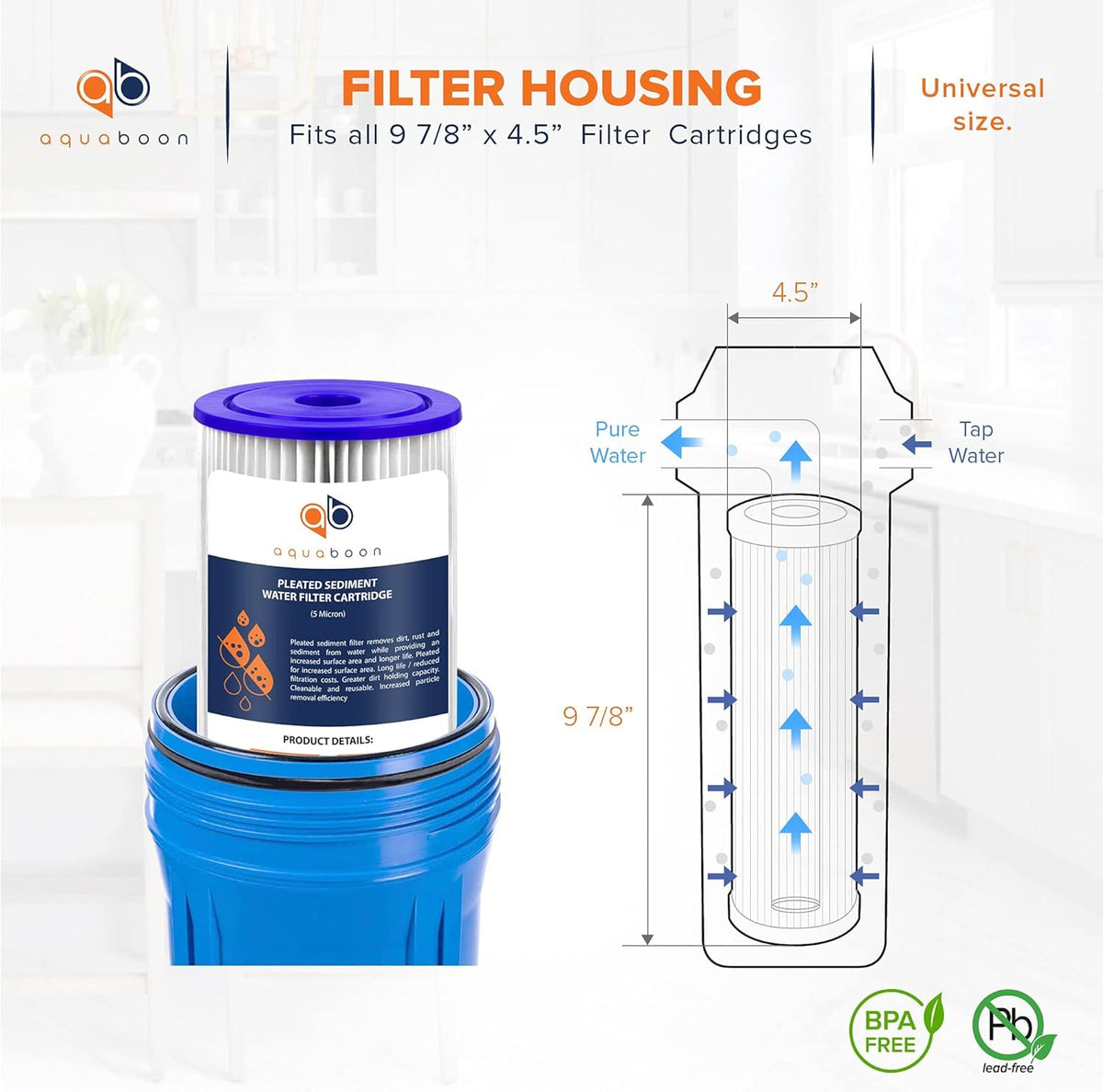 5 Micron 10 Pleated Sediment Water Filter Replacement Cartridge N43138