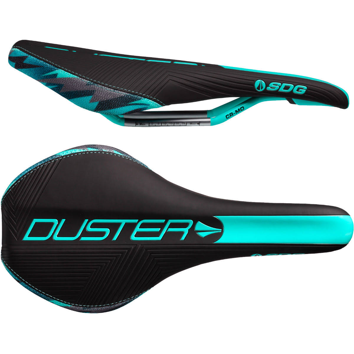 Black / Teal Cro-Mo Rail Saddle J6102