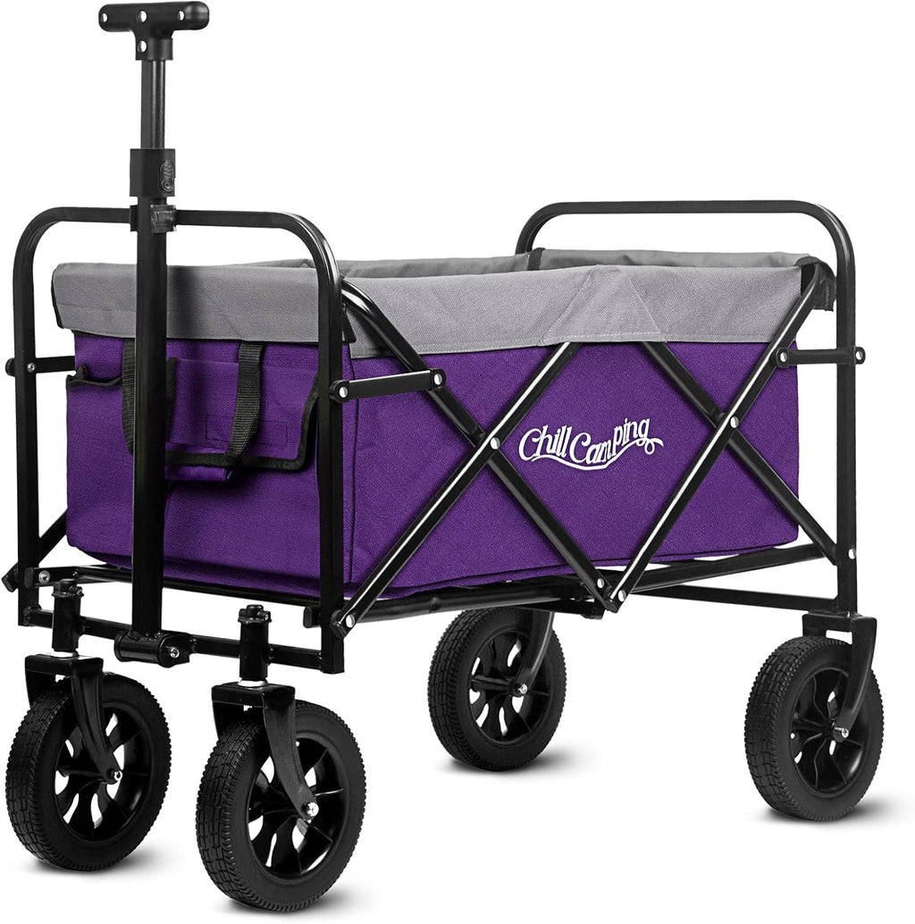 Purple Collapsible Utility Wagon with All Terrain Big Wheels B988523