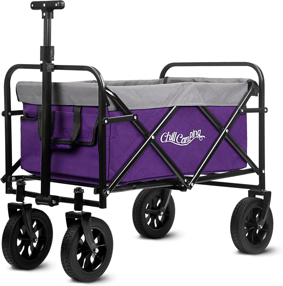 Purple Collapsible Utility Wagon with All Terrain Big Wheels B988523