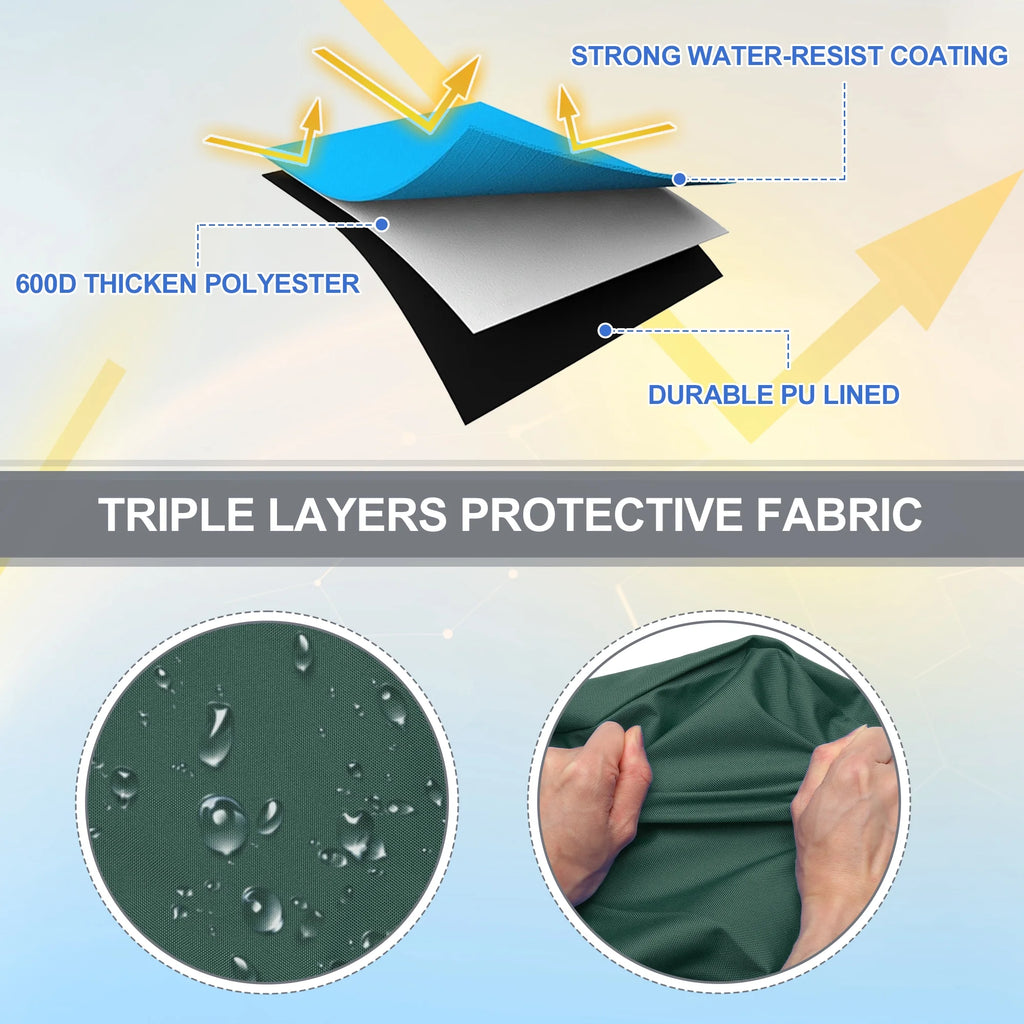Green 600D Polyester Canvas Bimini Top Storage Boot Cover 97"-103" Width D336630