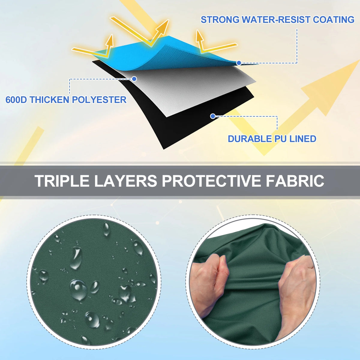 Green 600D Polyester Canvas Bimini Top Storage Boot Cover 97"-103" Width D336630