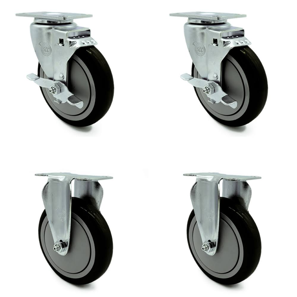 Black Polyurethane Wheel Caster Set of 4 N70693