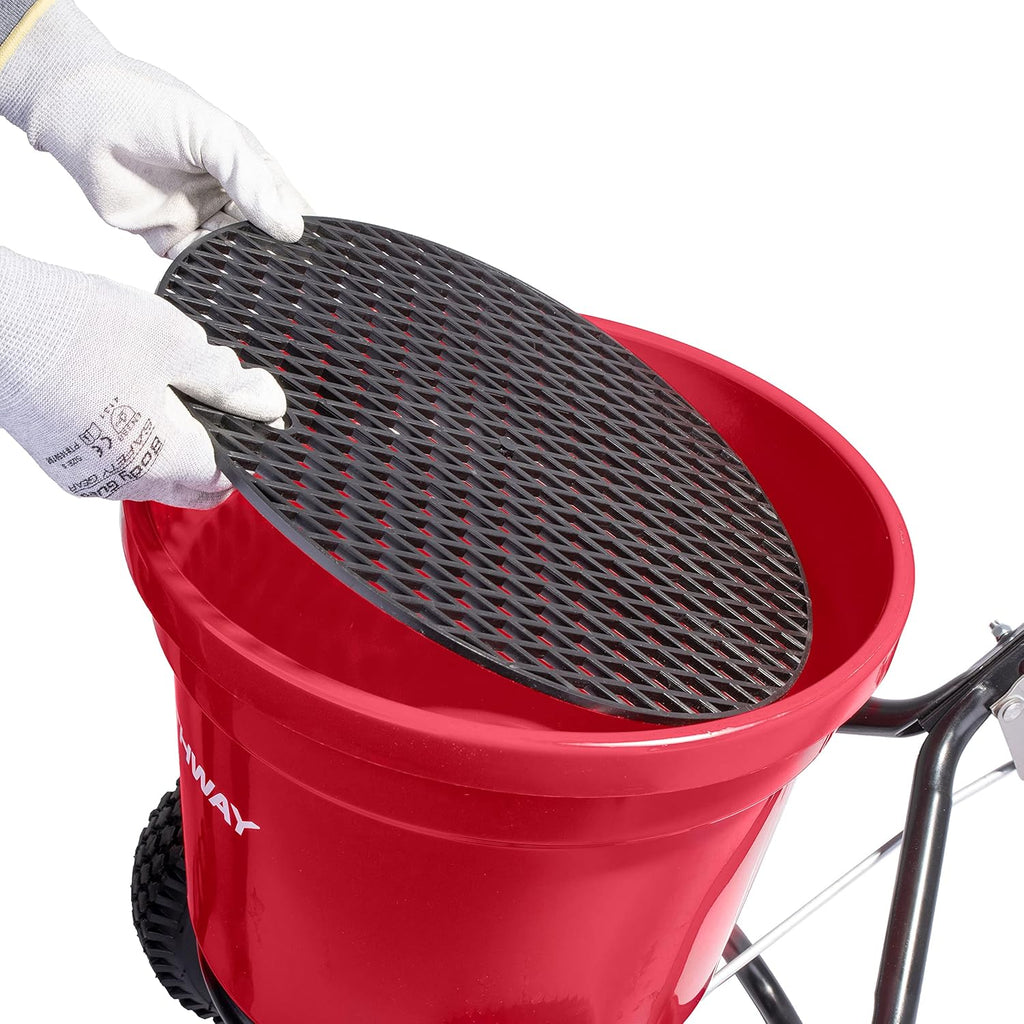 Red Heavy-Duty 50 LB Broadcast Fertilizer Spreader X737841