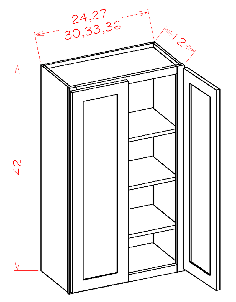 Grey 2 Doors 2 Shelves Wall Cabinet High-Density Fiberboard P845669