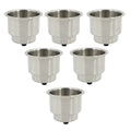 6X Stainless Steel Cup Drink Holders with Drain G9804
