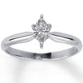 1/4ct Solitaire Marquise Diamond Engagement Ring 14K White Gold X32082