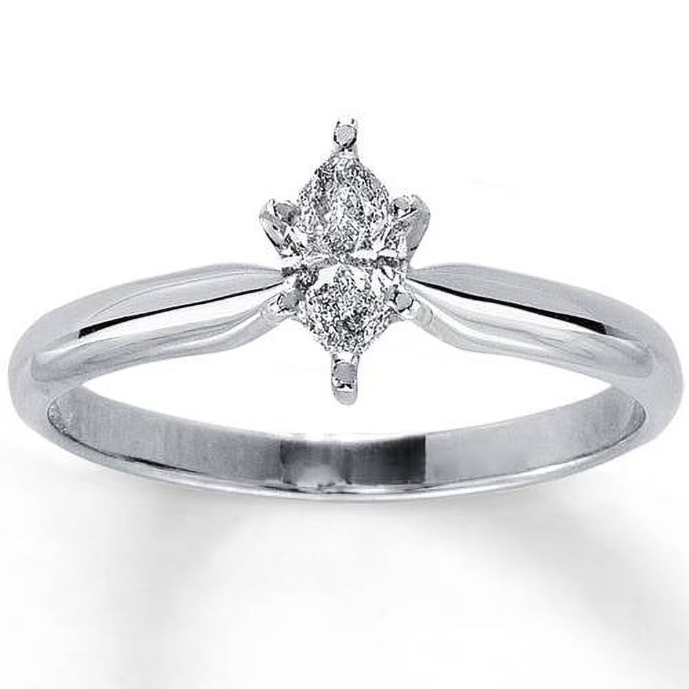 1/4ct Solitaire Marquise Diamond Engagement Ring 14K White Gold X32082