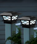 Black Solar Post Cap Lights Set of Two R1429