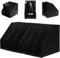 Gray 2Pcs Collapsible Magazine File Holder with 3 Vertical Compartments V606316