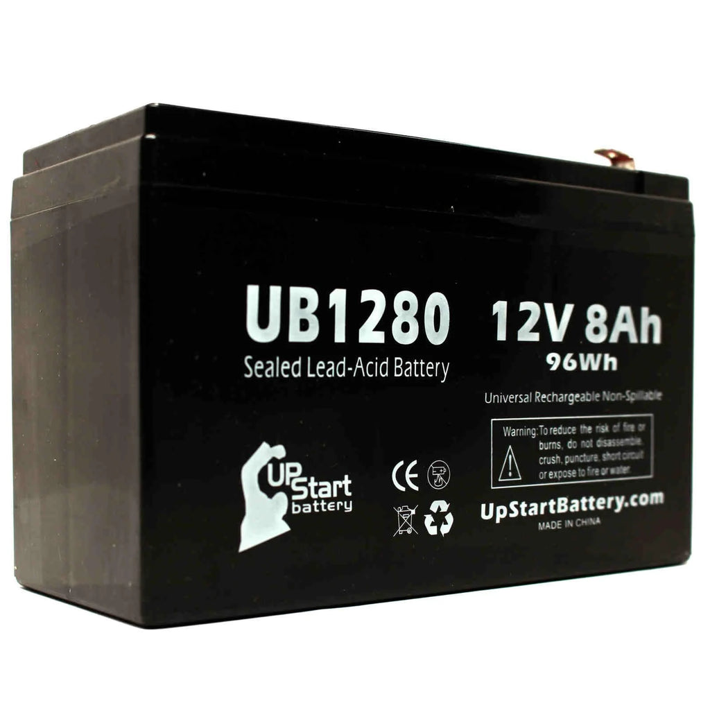 5x Pack Replacement Sealed Lead Acid Battery (12V, 8Ah, 8000mAh, F1 Terminal, AGM, SLA) with 10 F1 to F2 Terminal Adapters P54520