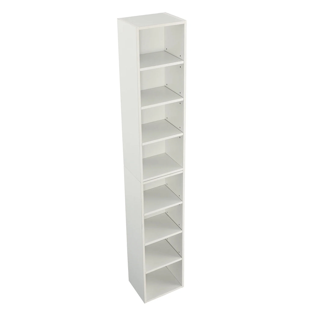8-Tier Media Tower Rack Storage Cabinet with Adjustable Shelves N445