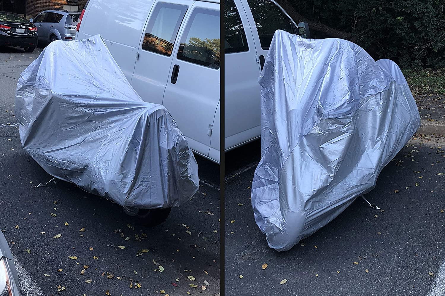 Motorcycle Cover with Reinforced Securing Straps and Storage Bag I57001