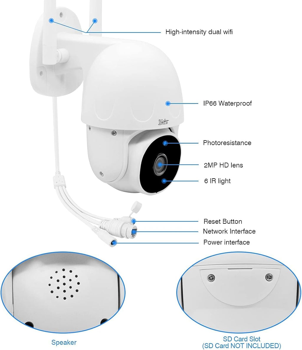 1080P WiFi Security Camera Outdoor with Night Vision Q170