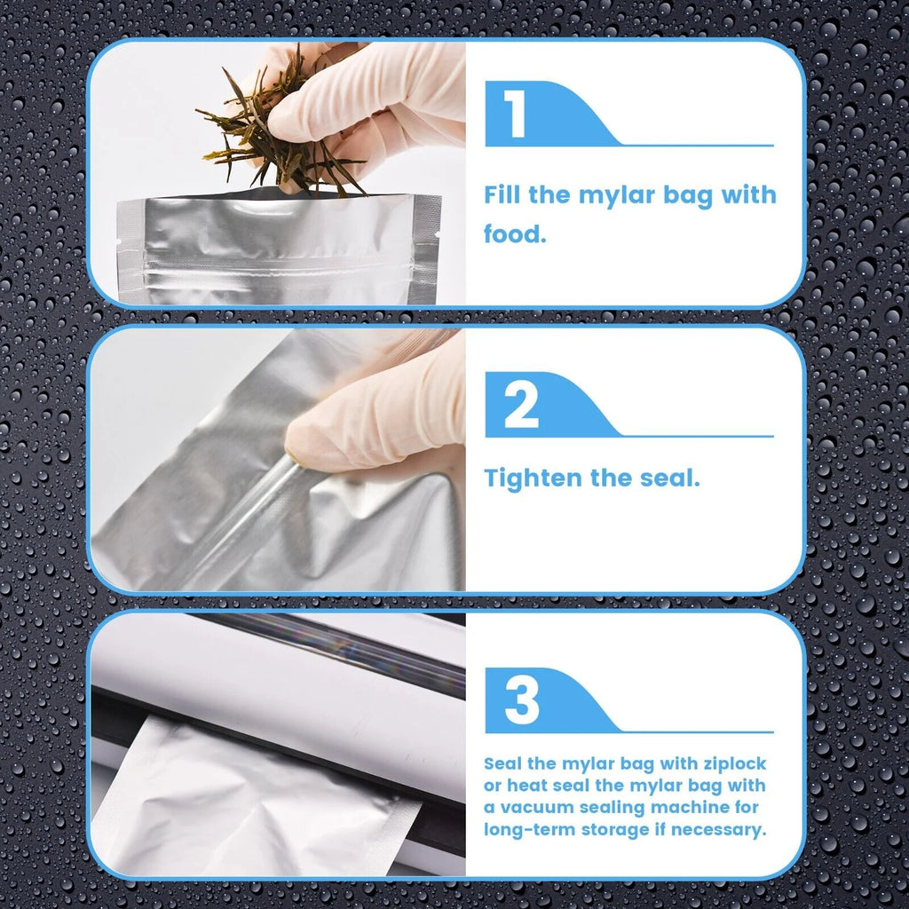 1 Gallon 60pcs Smell Proof Mylar Bags with Clear Window P5044
