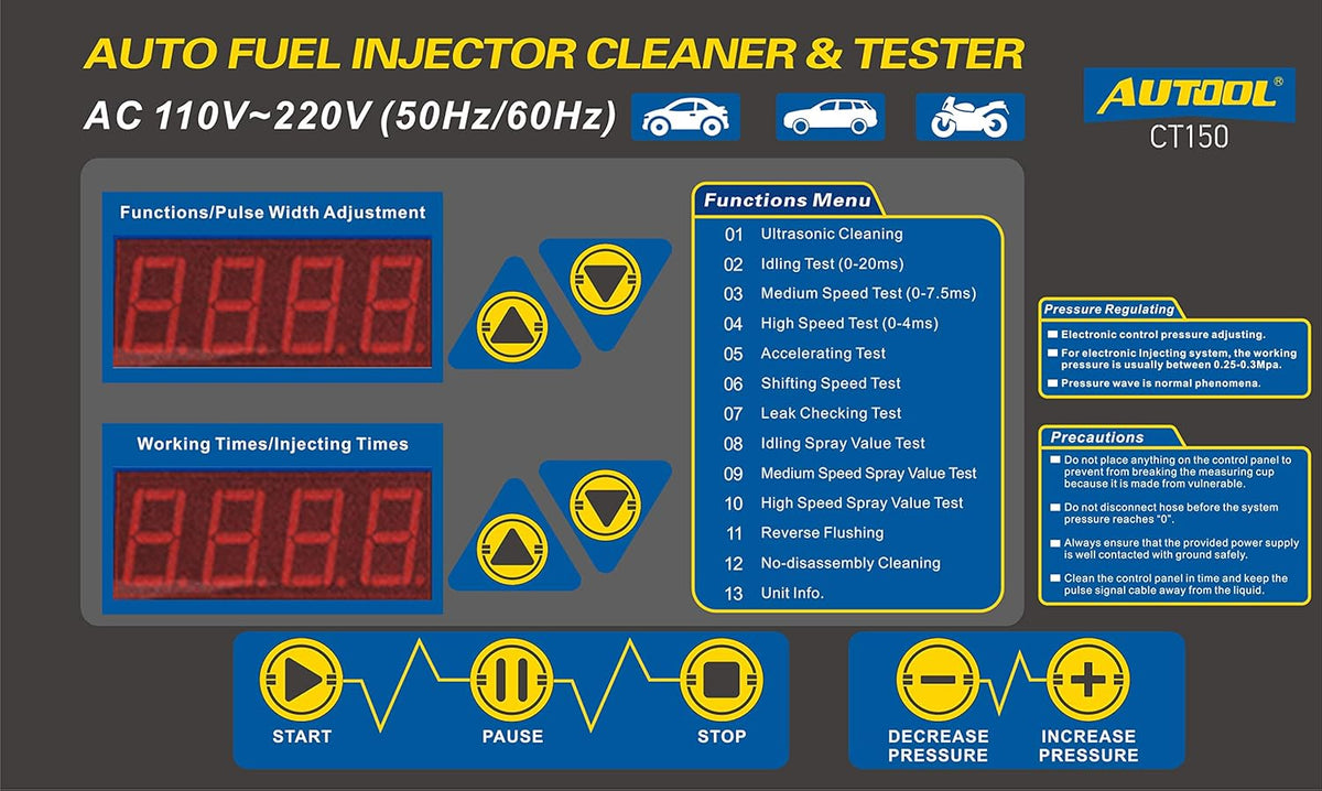 Car Motorcycle Petrol Fuel Injector Cleaner Ultrasonic Cleaner and Injection Tester S263