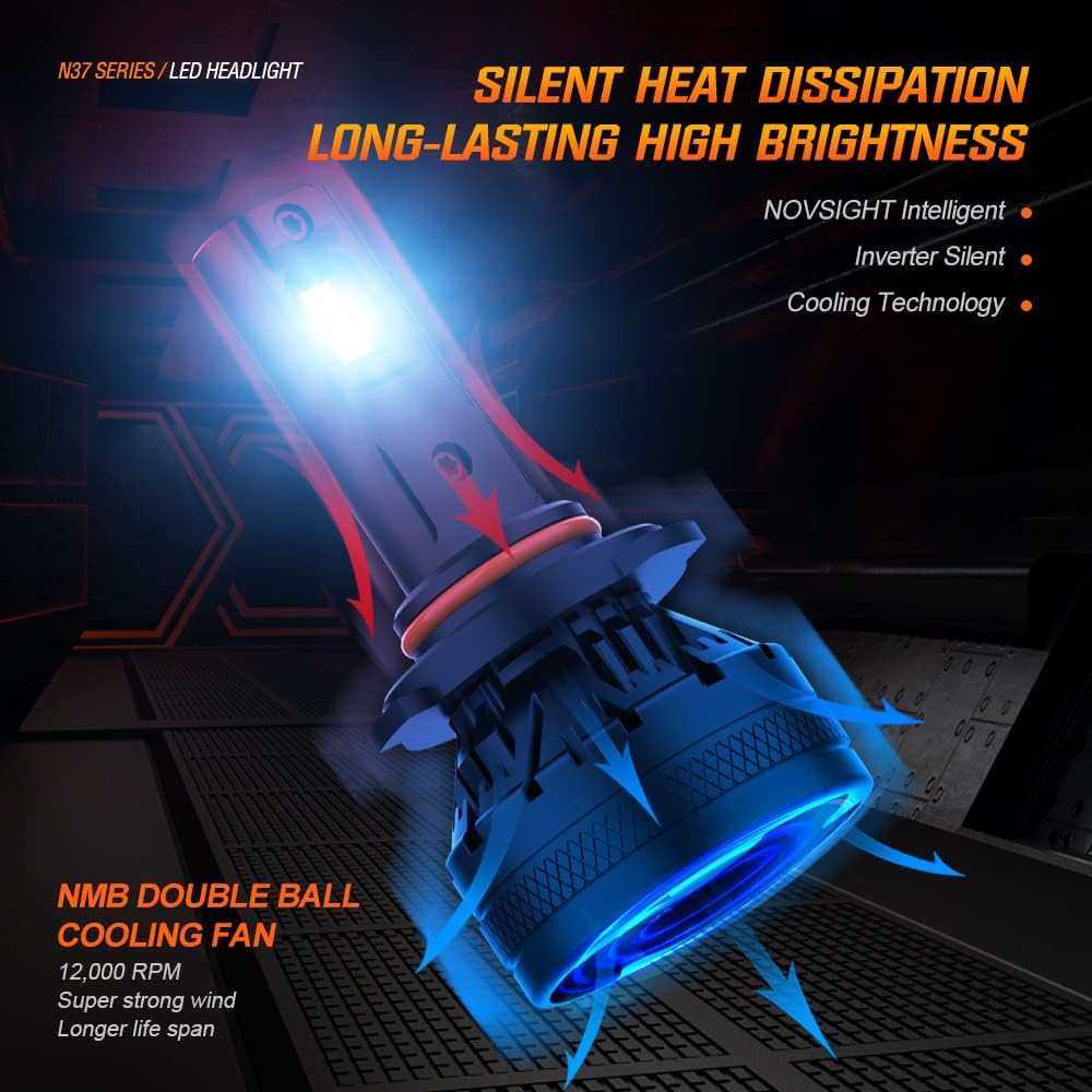 9006 HB4 LED Headlight Bulbs, 22000LM 120W, High and Low Beam Conversion Kit, 6500K Cool White, IP68 Waterproof, Pack of 2 T340671