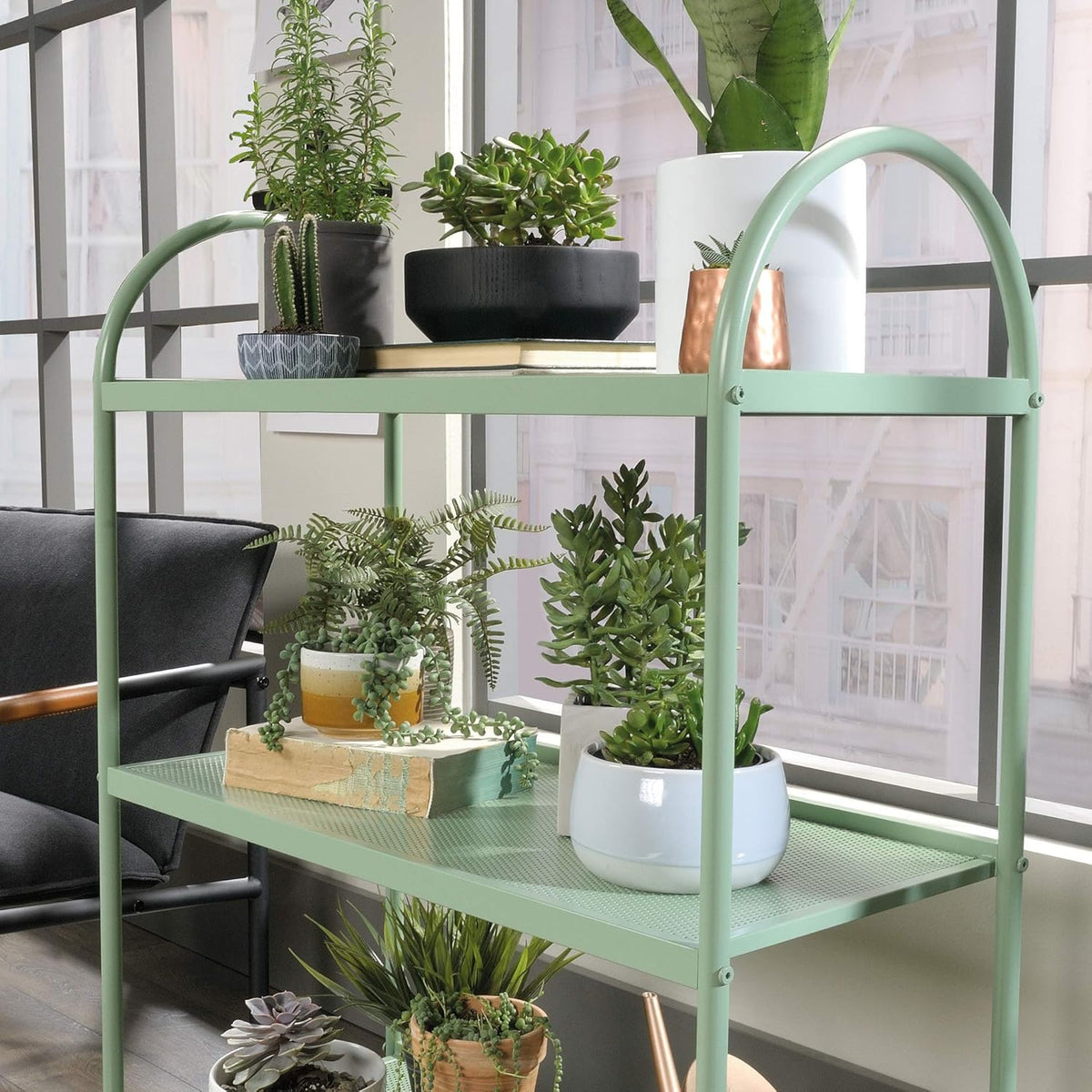 Green Café Library Cart H21654