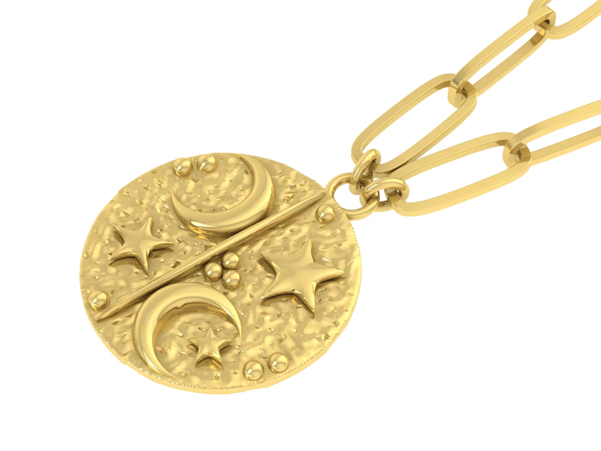 10K Yellow Gold Paperclip Chain Pendant Necklace R3843