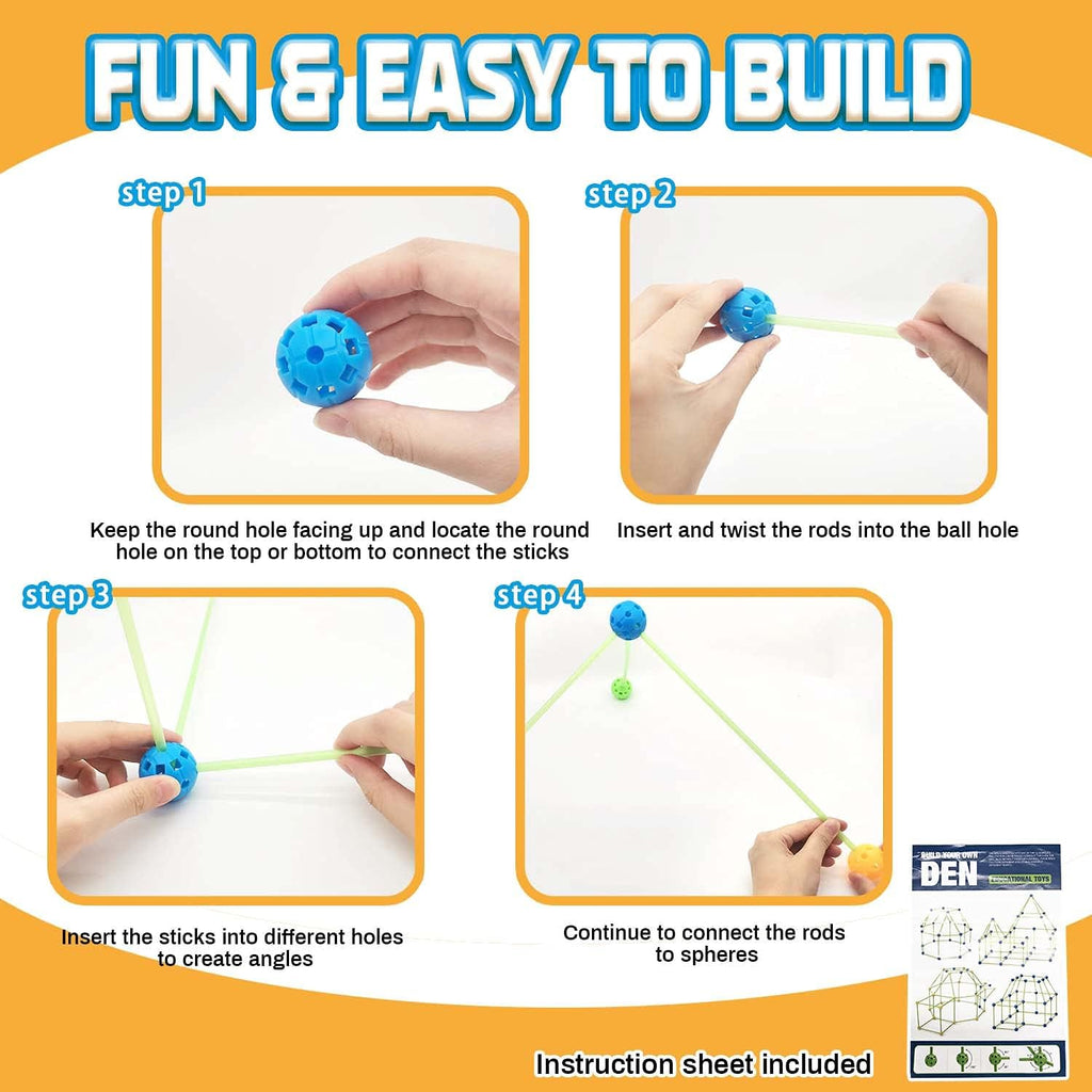 100 Pcs Glow in The Dark STEM Construction Toys Z776691